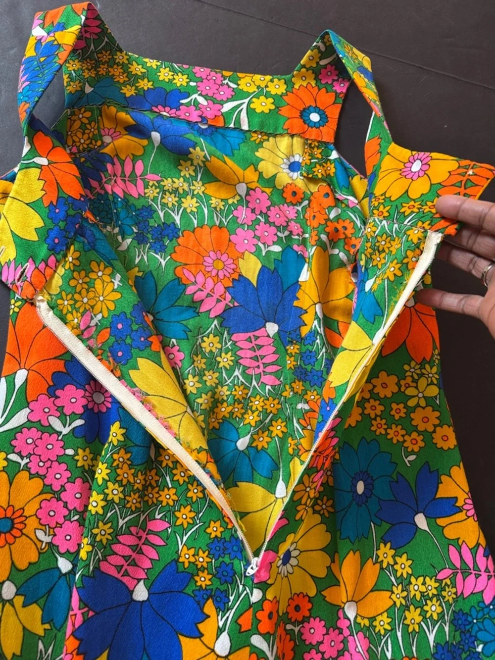 Vintage Hawaiian Flower Power Maxi Dress - Picture 9 of 17